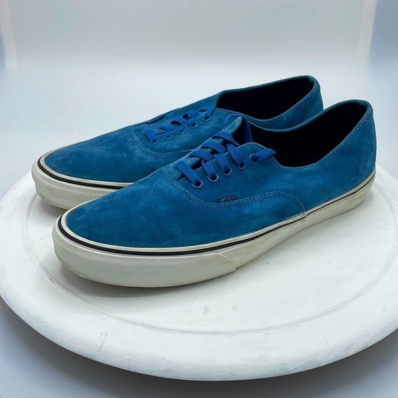 Vans Mens 8 Pro Blues Blue Ashes White Suede Sneakers - Picture 1 of 9